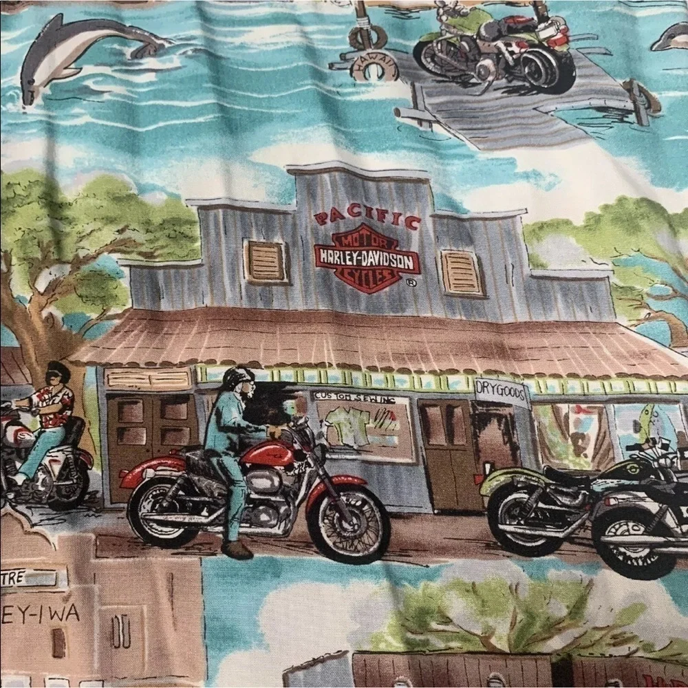 Tori Richard Harley Davidson Hawaiian Shirt M - Picture 7 of 8